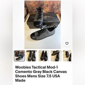 Woobies tactical Mod 1 Gray and Black Unisex Lace-Up Sneakers